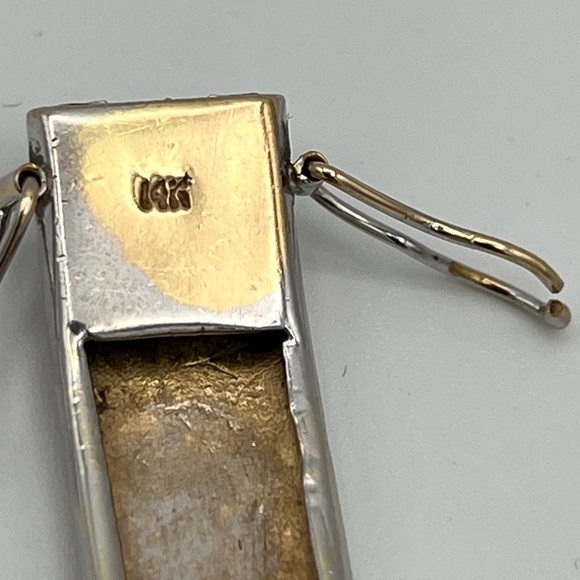 ❤️❤️ SOLD ❤️❤️ 14K Solid Gold 47.88g 8" Long Bracelet Custom Made TwoTone - Picture 17 of 17